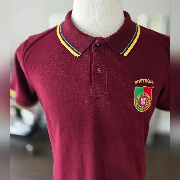 Extra Large Portugal Logo Maroon Polo Shirt - Picture 4 of 8